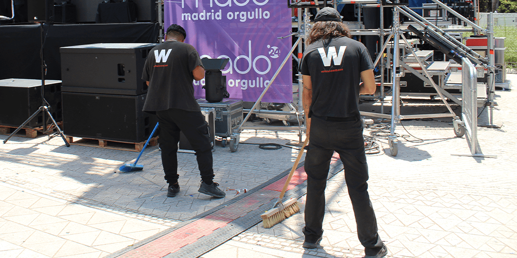 limpieza previa al evento personal de workout