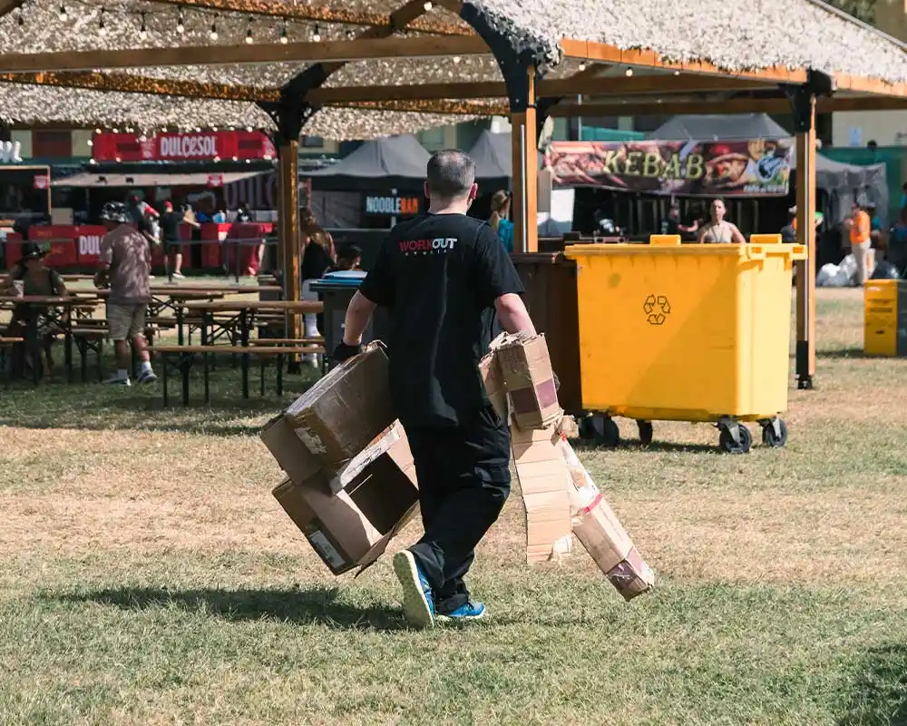 limpieza durante festivales de musica