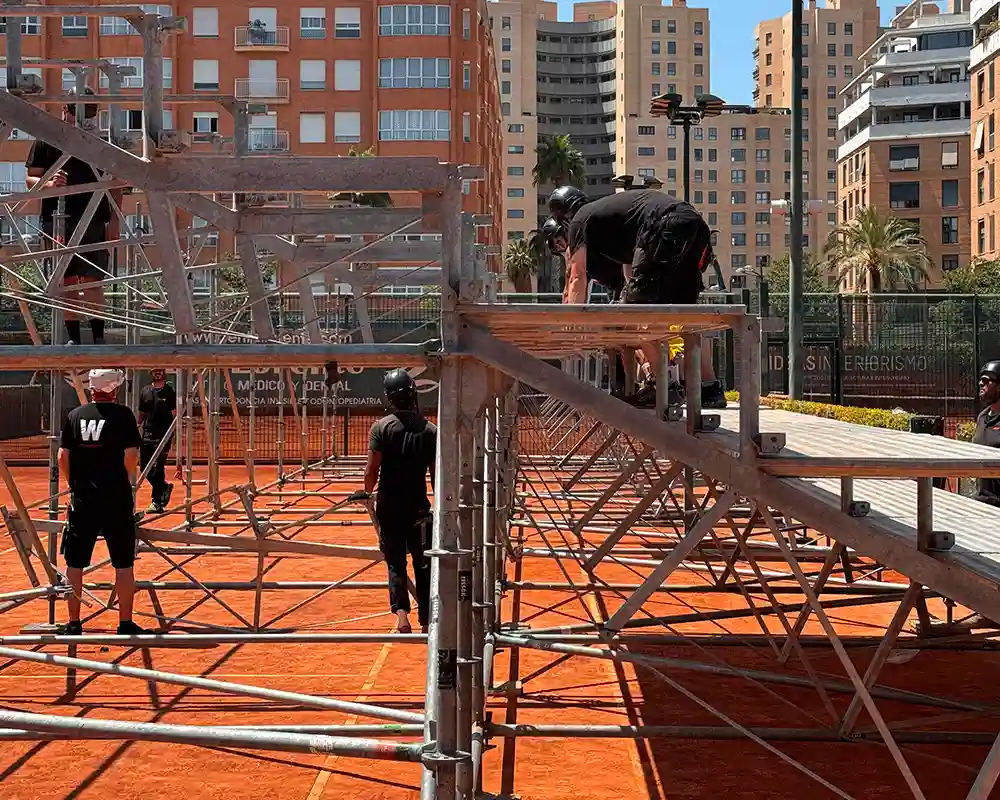 Montage von Tribünen persönliche Höhe Training Veranstaltungen
