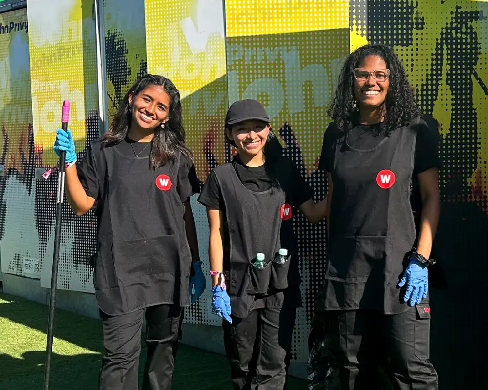 Cleaning staff women in concert
