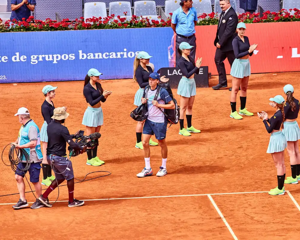 workout events model hostessen beim mutua madrid open tennisturnier