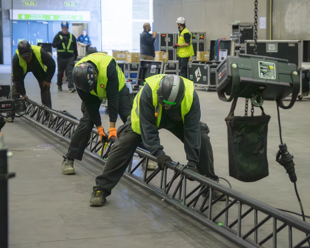 assembly personnel for installation of structures