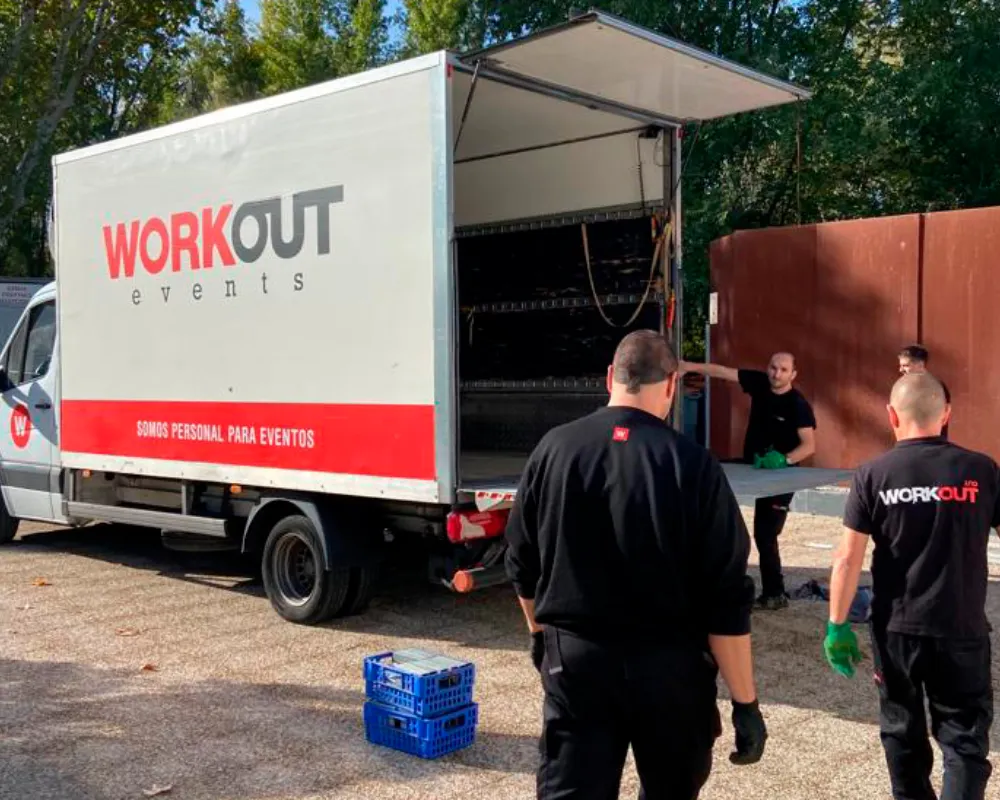 Logistics trucks for events at Workout Events